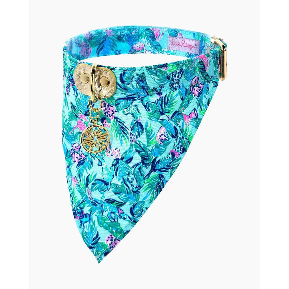 Lilly Pulitzer Barking Up the Palm Tree Dog Collar with Bandana
