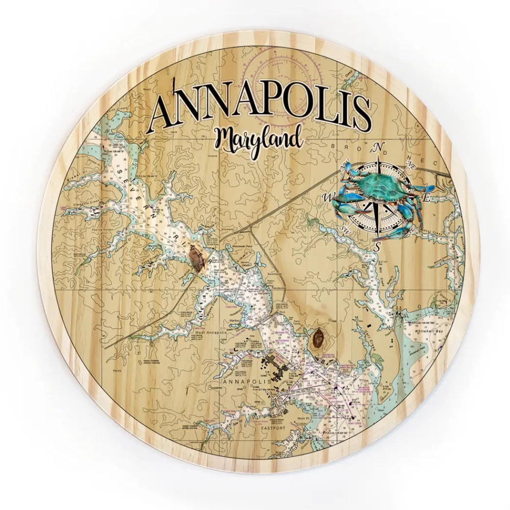 Wood Circle Map- Annapolis, MD
