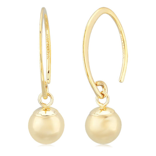 14k Gold Mini Sweep Bead Earrings