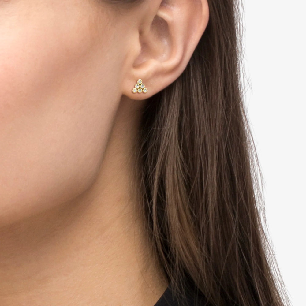 Lagos 7mm Diamond Triangle Stud Earrings