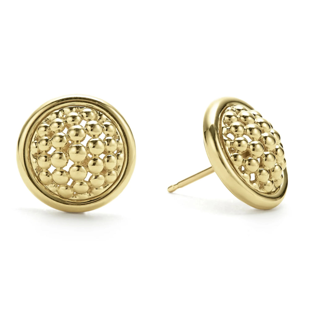 Lagos 18k Gold Meridian Caviar Stud Earrings