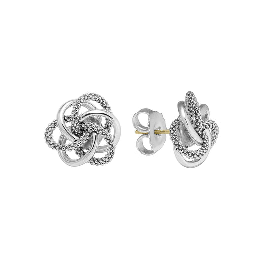 Lagos Silver Love Knot Stud Earring