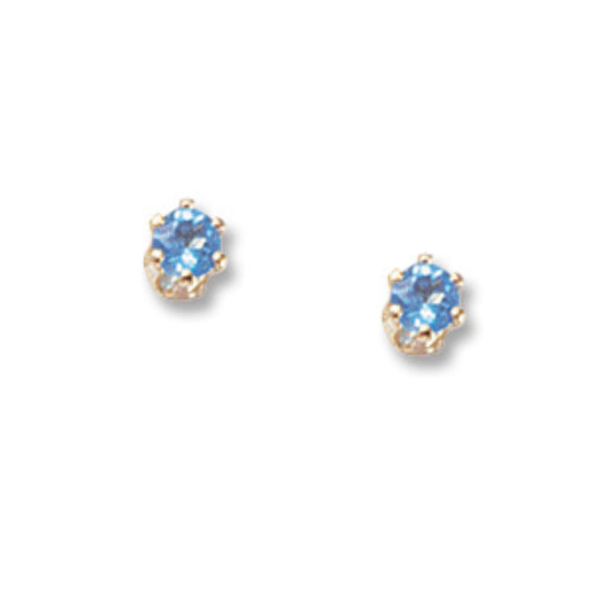 14k Swiss Blue Topaz Stud Earrings