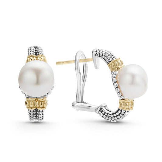 Lagos Two-Tone Luna Pearl Earrings