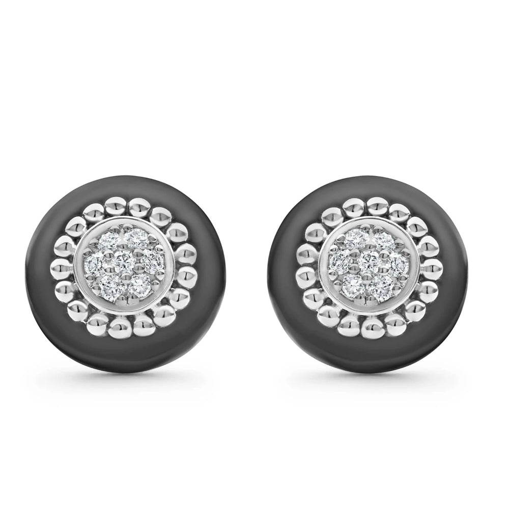 Lagos Black Caviar Diamond Stud Earrings