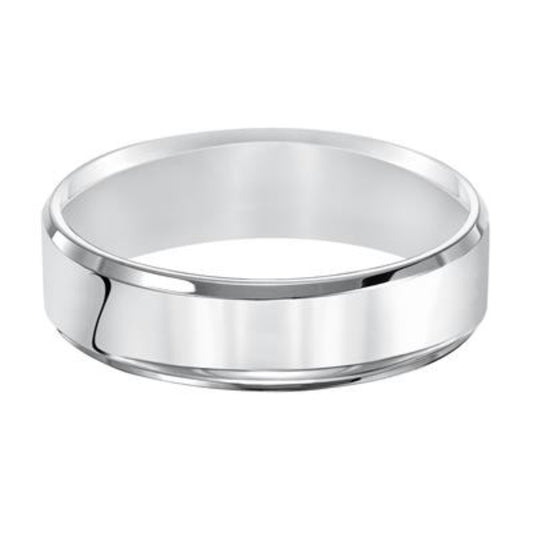 Men's 7mm Platinum Beveled Edge Wedding Band