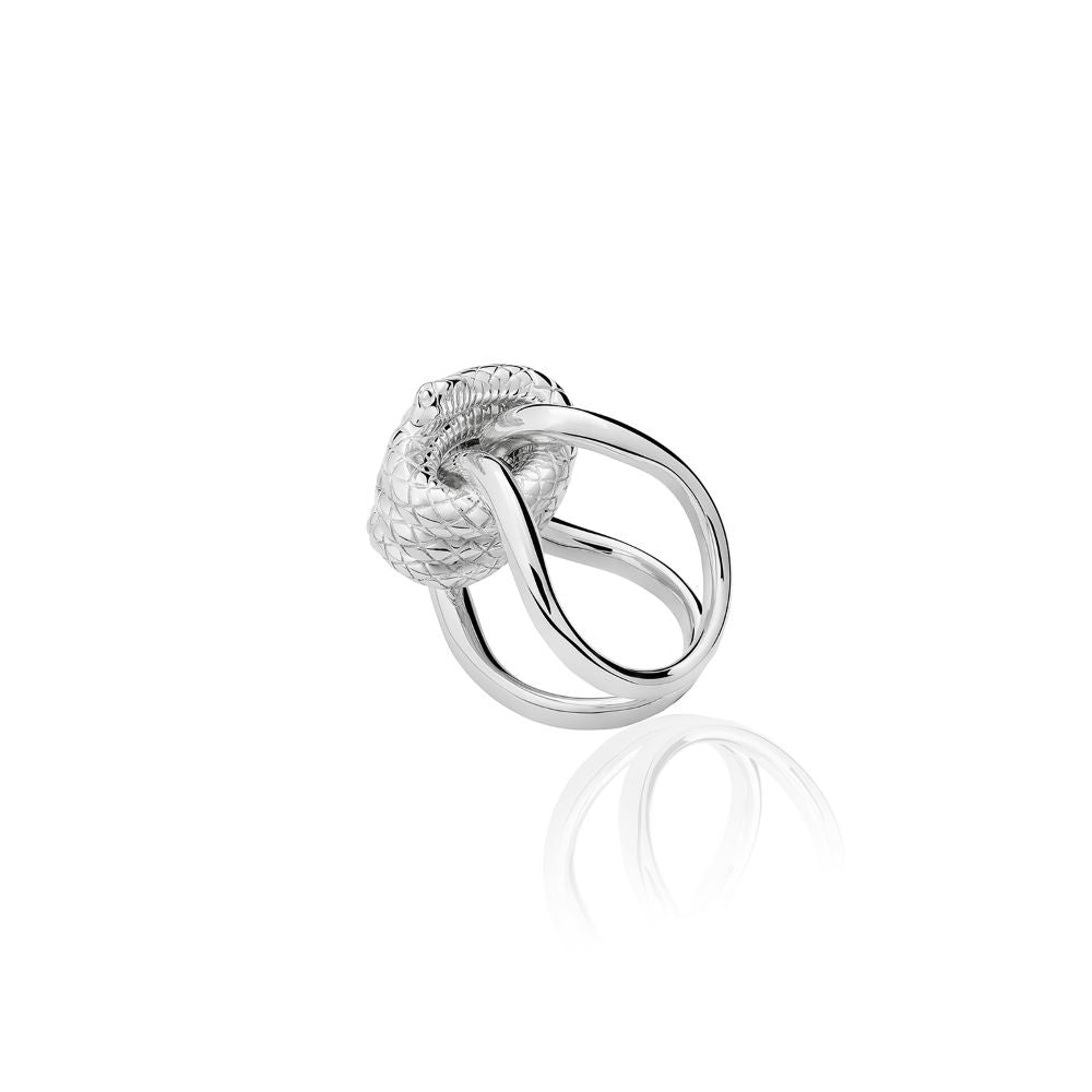 Tane Sterling Silver Snake Knotted Ring - Size 7