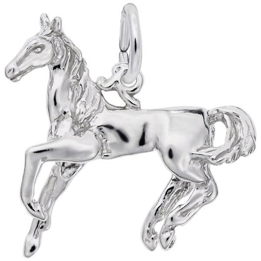 Sterling Silver Galloping Horse Charm