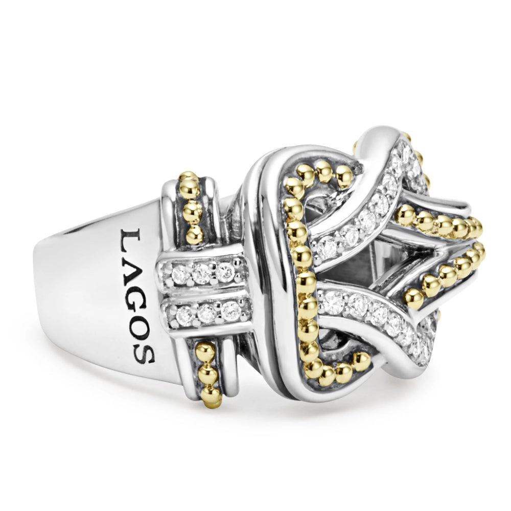 Lagos Newport Large Two Tone Knot Diamond Ring