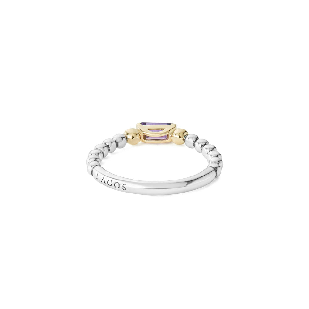 Lagos Two Tone Caviar Color Gemstone Ring