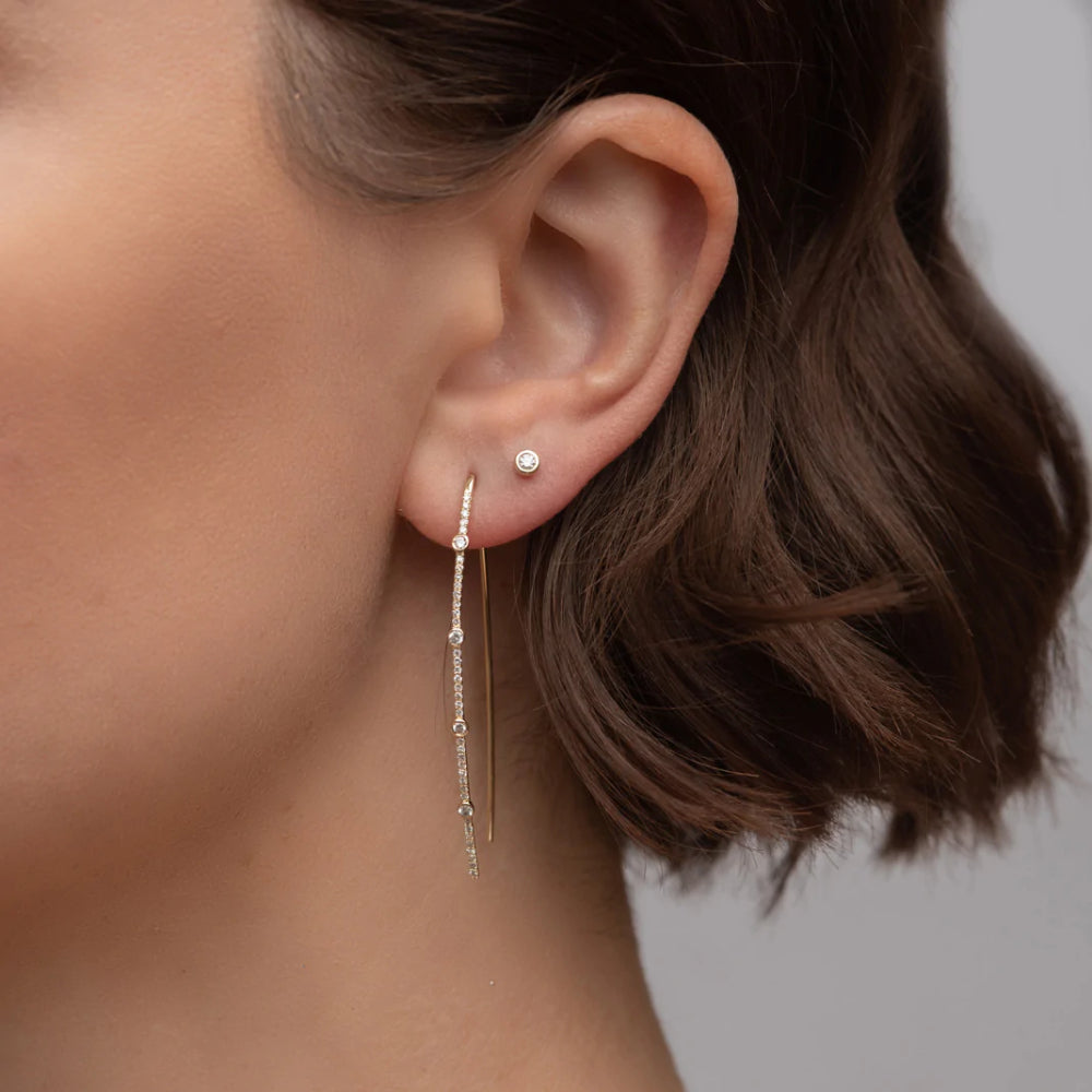 Rachel Reid Mixed Diamond Wire Earrings