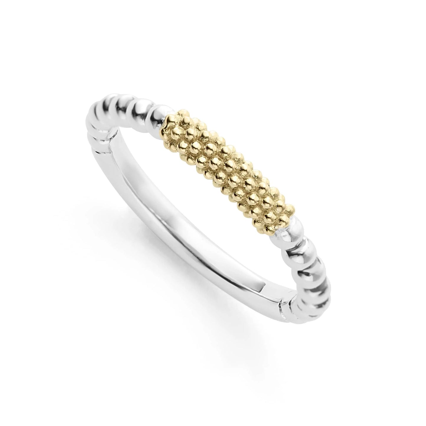 Lagos Two Tone Caviar Ring