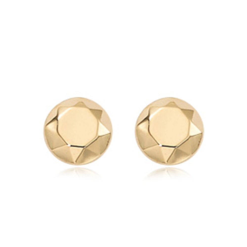14k Faceted Button Stud Earrings