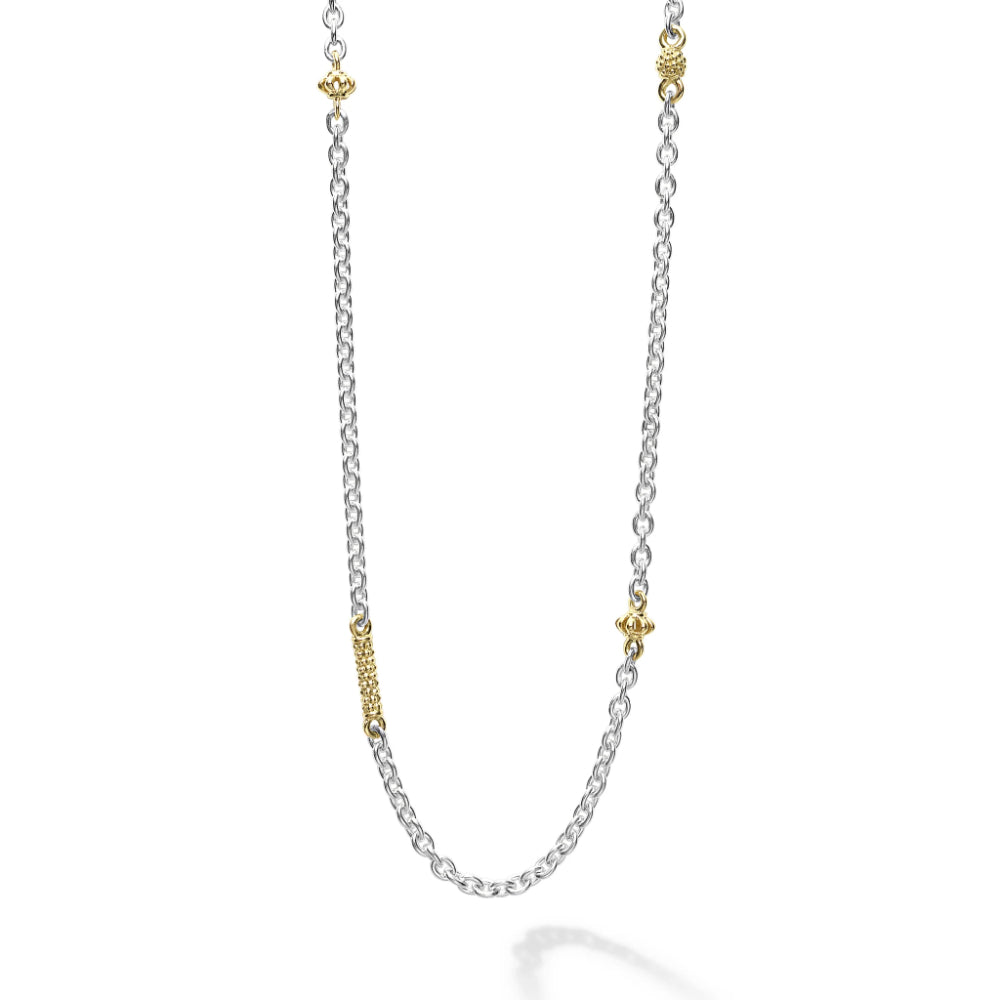 Lagos Caviar Icon Two-Tone Caviar Chain Necklace