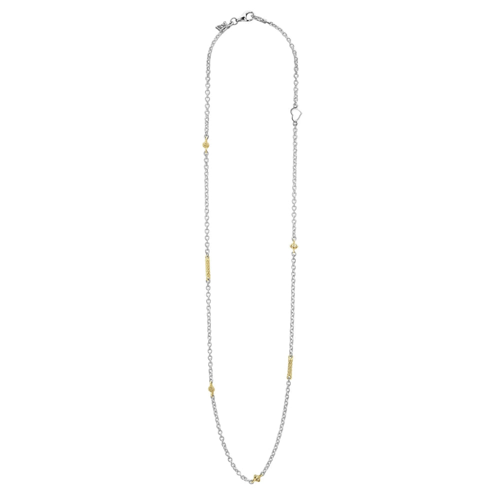 Lagos Caviar Icon Two-Tone Caviar Chain Necklace
