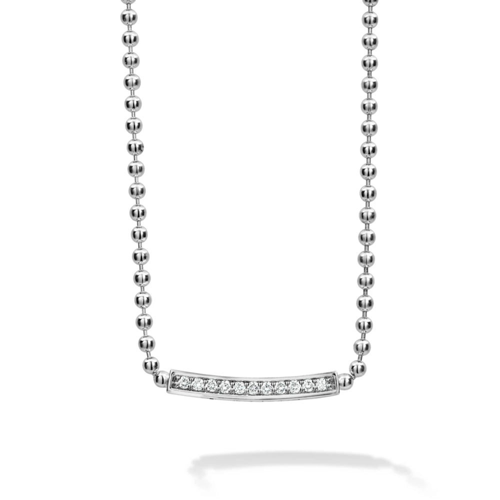 Lagos Caviar Spark Small Station Diamond Beaded Necklace