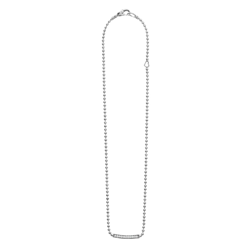 Lagos Caviar Spark Small Station Diamond Beaded Necklace