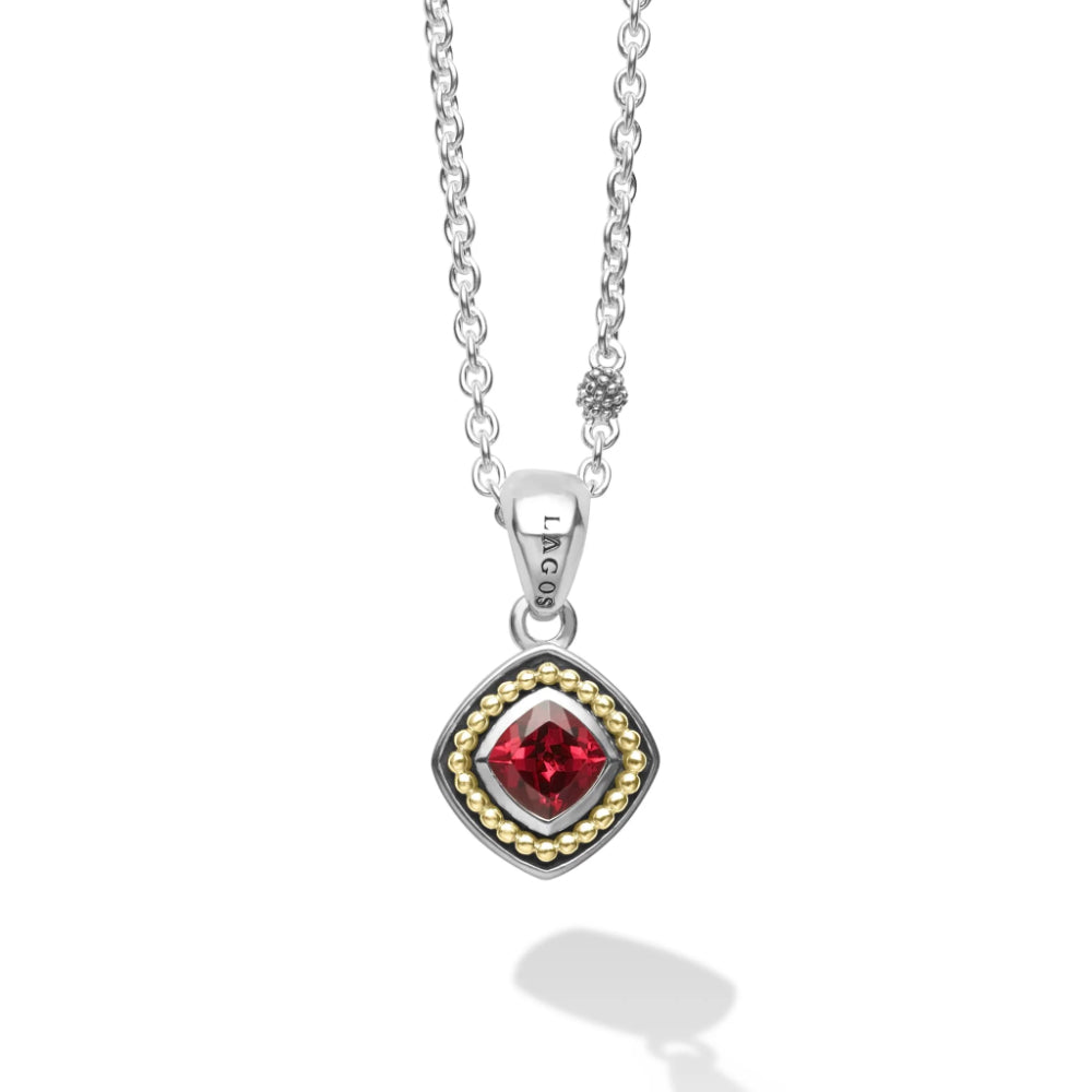 Lagos Caviar Color Gemstone Pendant Necklace