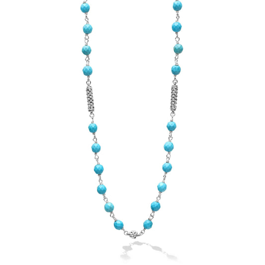 Lagos Caviar Color Turquoise Beaded Necklace