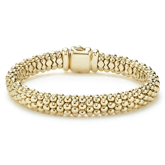 Lagos 18k Yellow Gold Caviar Bracelet, 9mm - Medium