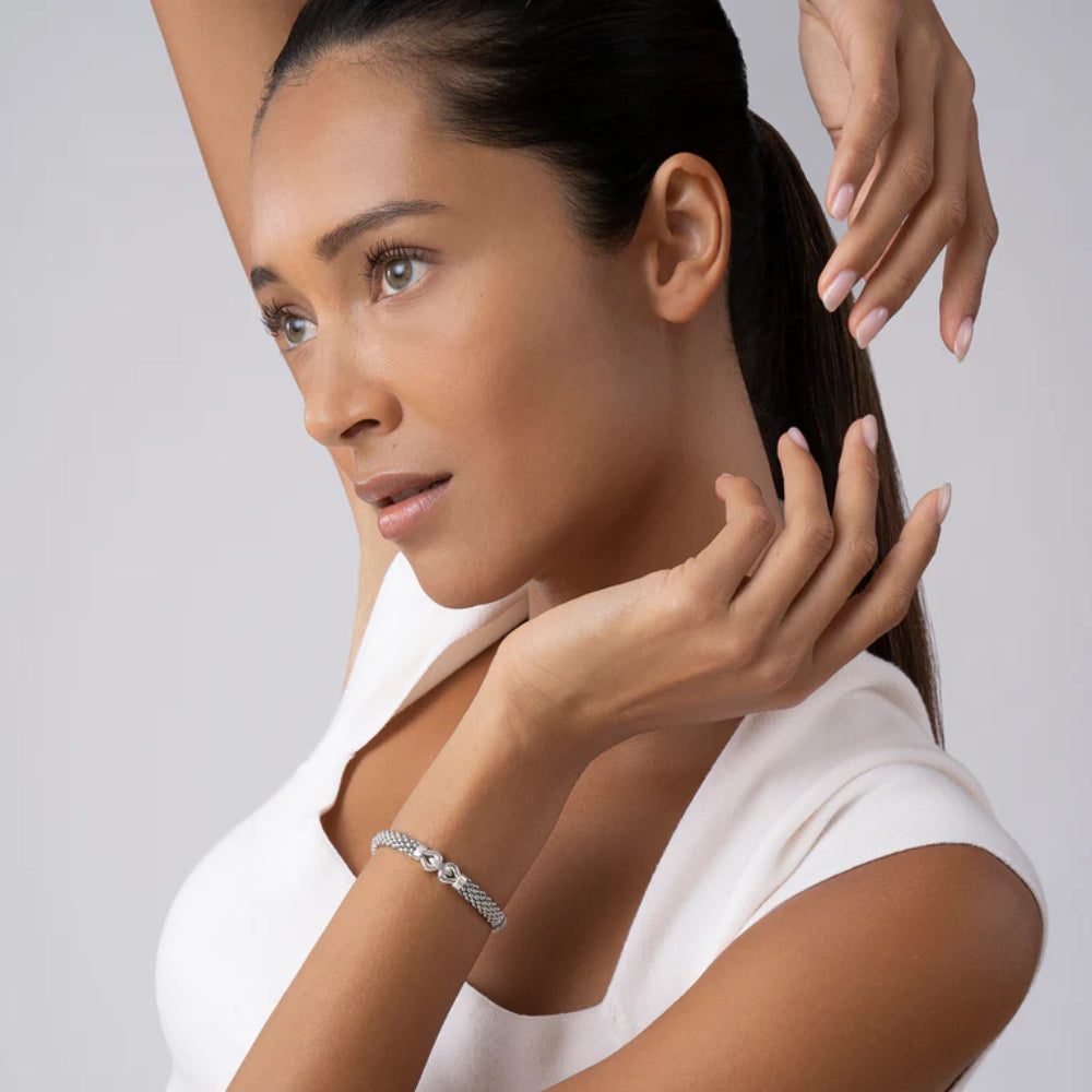 Lagos Derby Silver Caviar Buckle Bracelet, 6mm