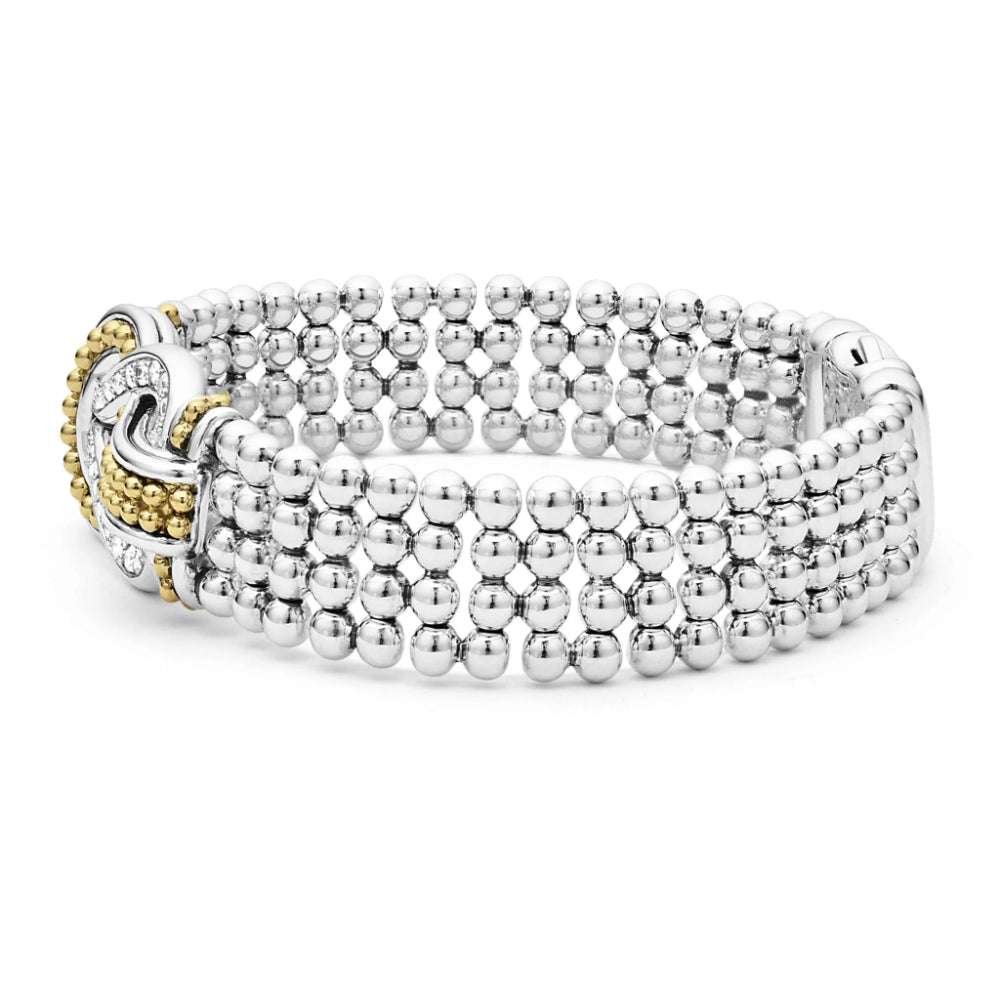 Lagos Newport Two-Tone Knot Diamond Chain Bracelet