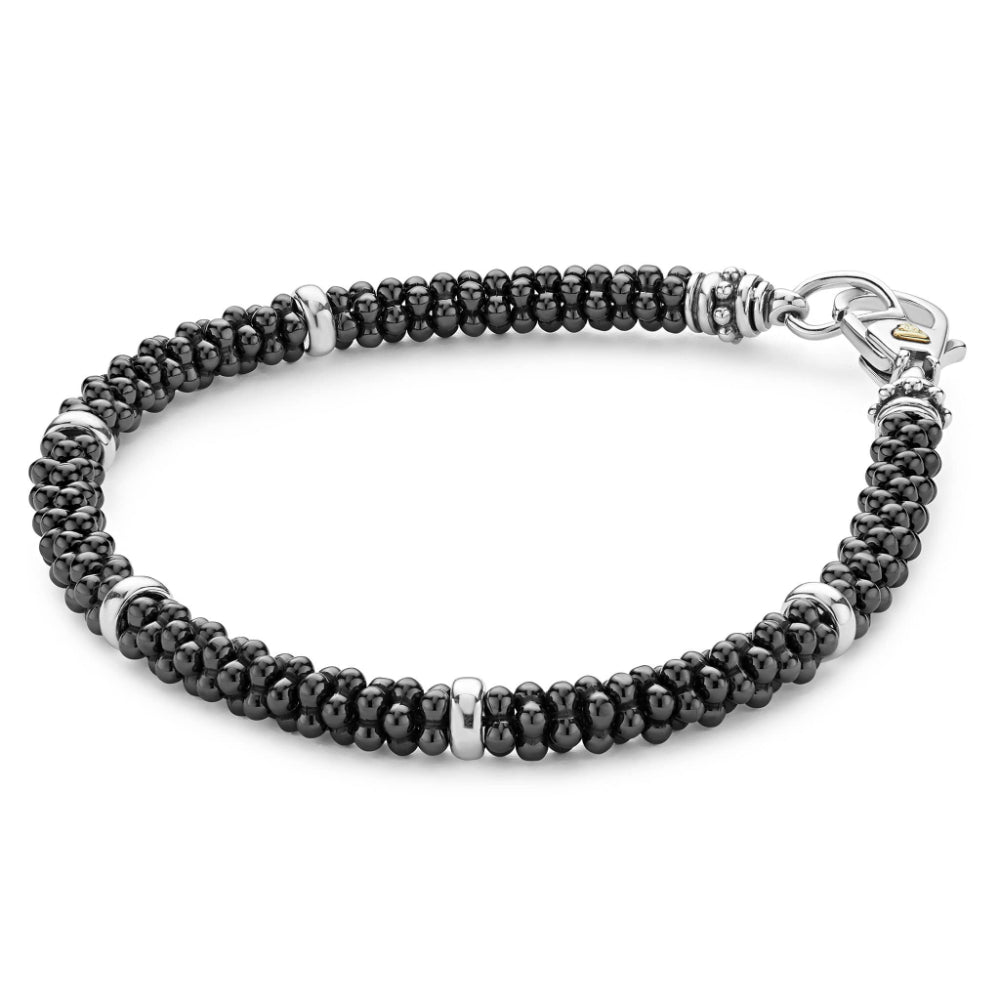 Lagos Caviar Five Silver Station Ceramic Bracelet