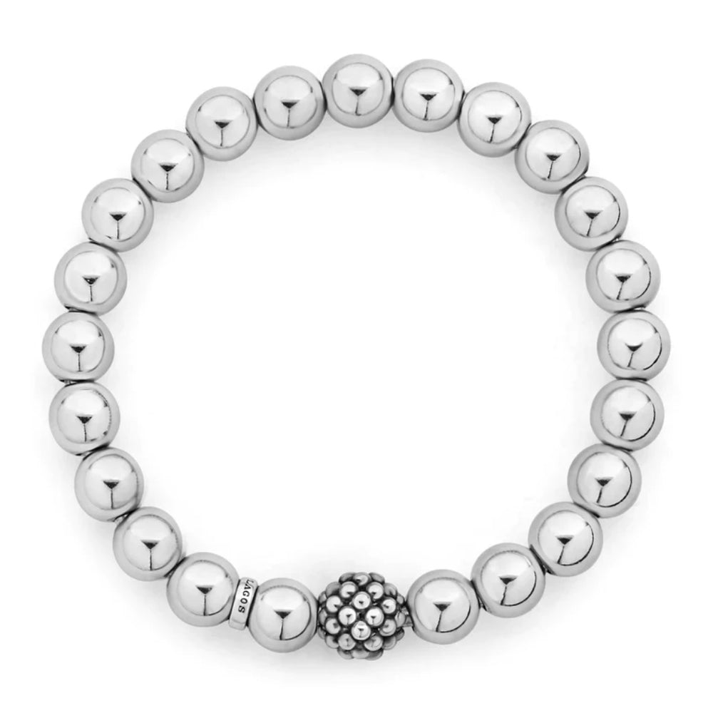 Lagos Signature Caviar Silver Bead Bracelet