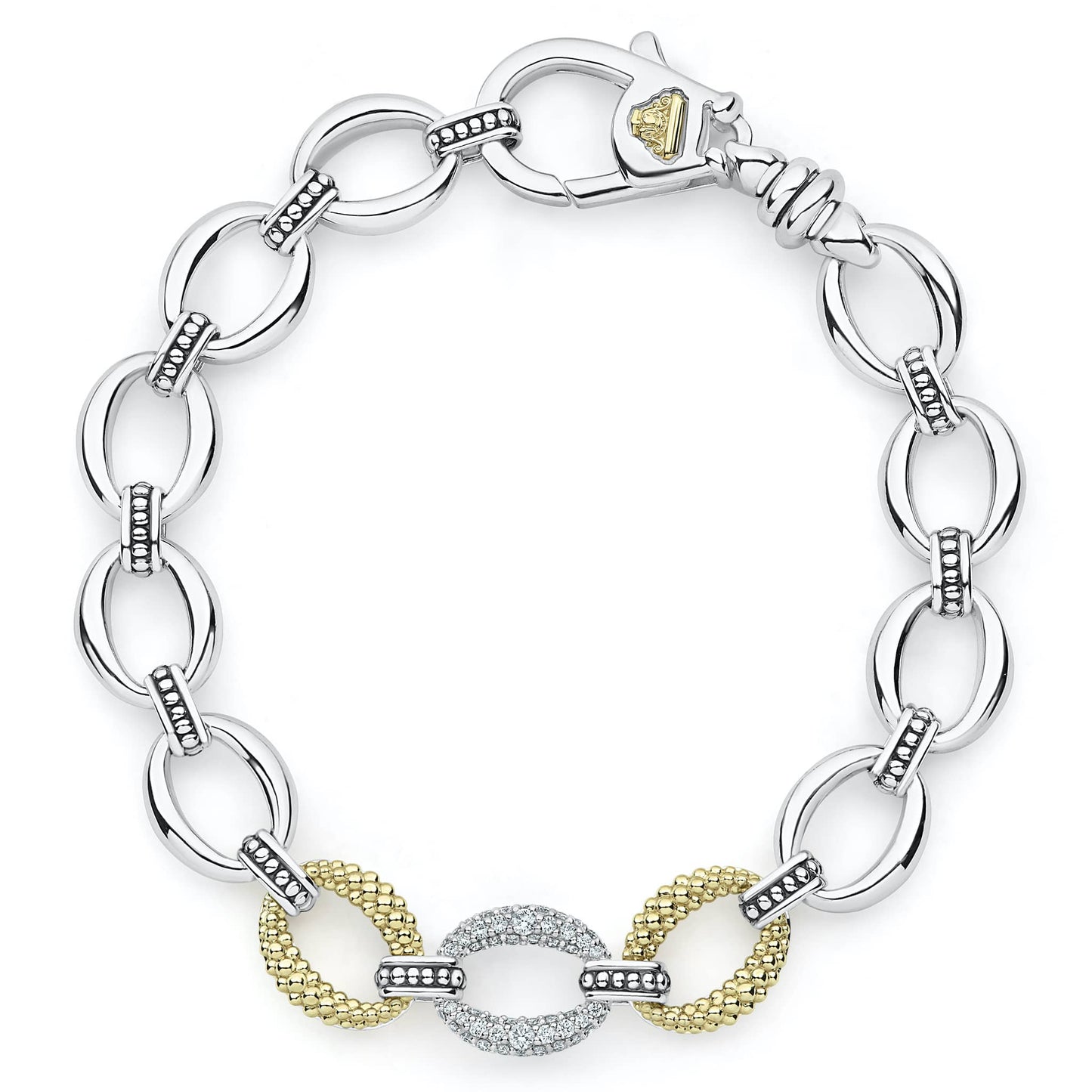 Lagos Caviar Lux Single Station Diamond Link Bracelet