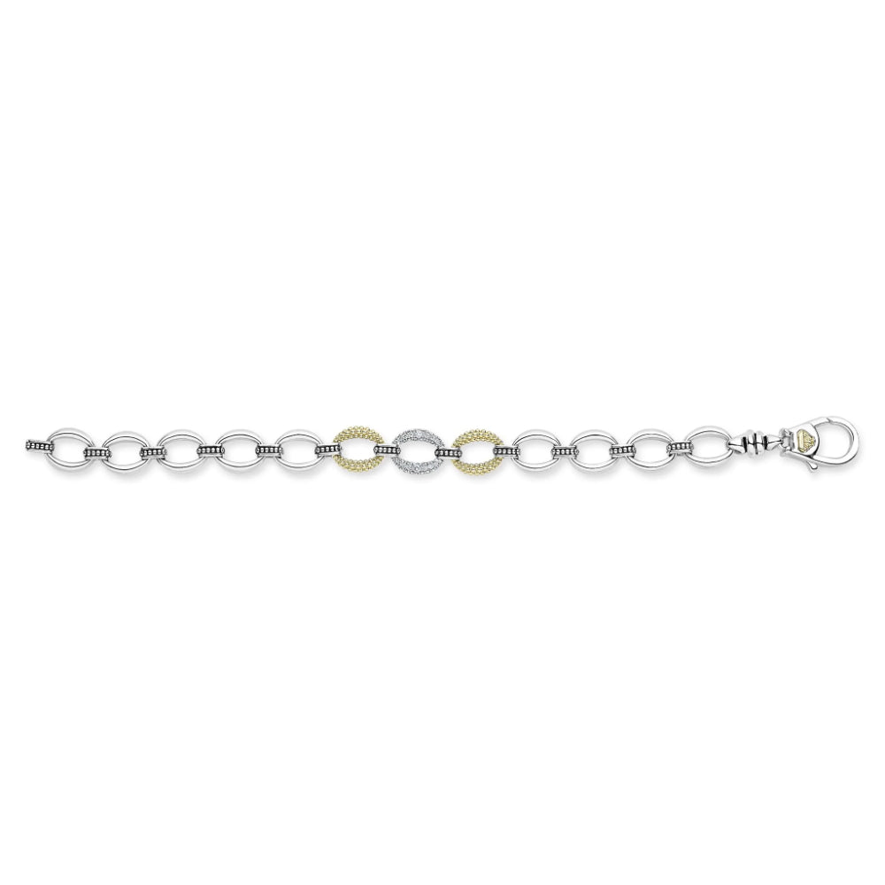 Lagos Caviar Lux Single Station Diamond Link Bracelet