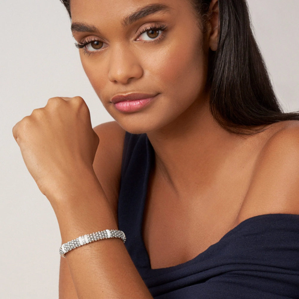 Lagos White Caviar Single Station Diamond Bracelet