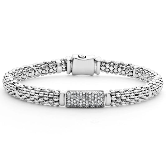 Lagos Signature Caviar Diamond Bracelet, 6mm