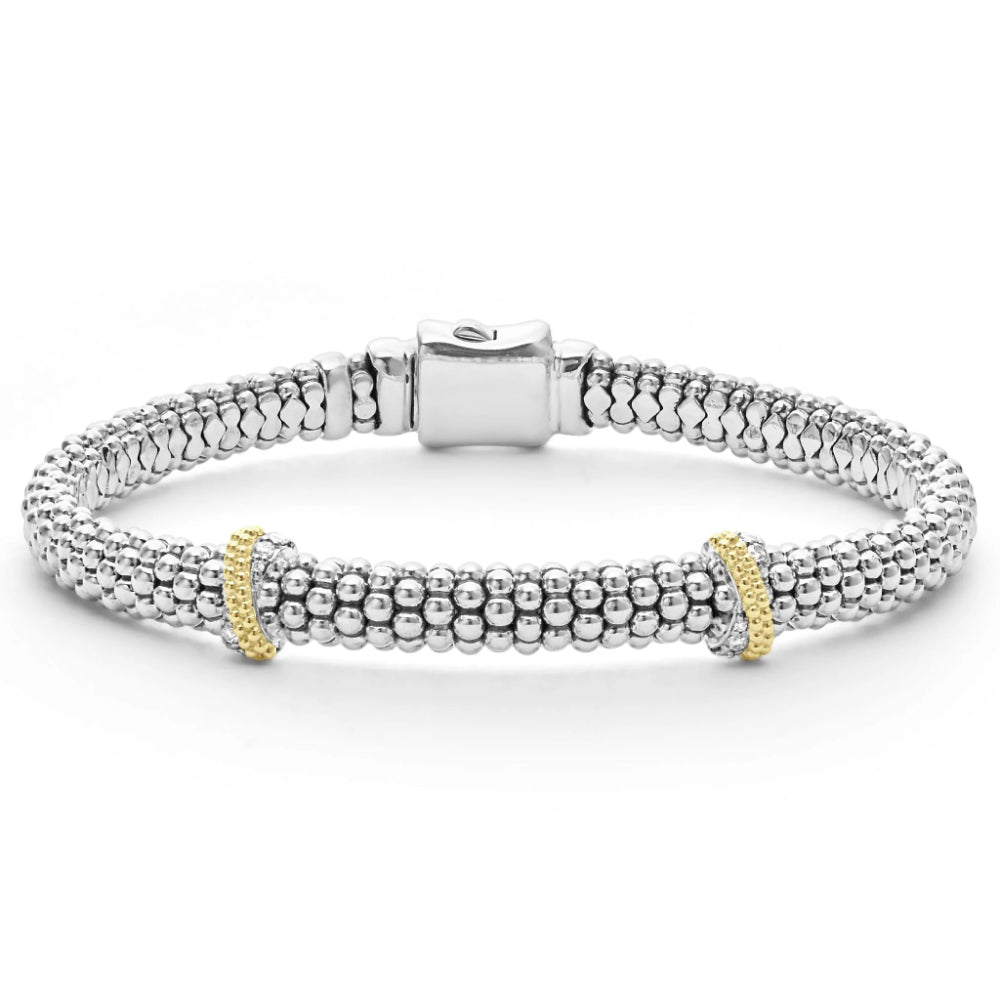 Lagos Caviar Lux Double X Diamond Bracelet