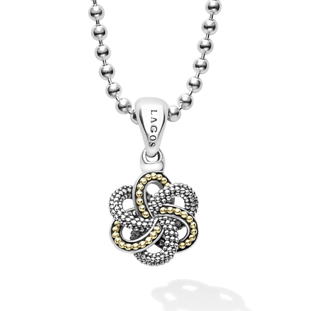 Lagos Love Knot Small Two Tone Pendant Necklace