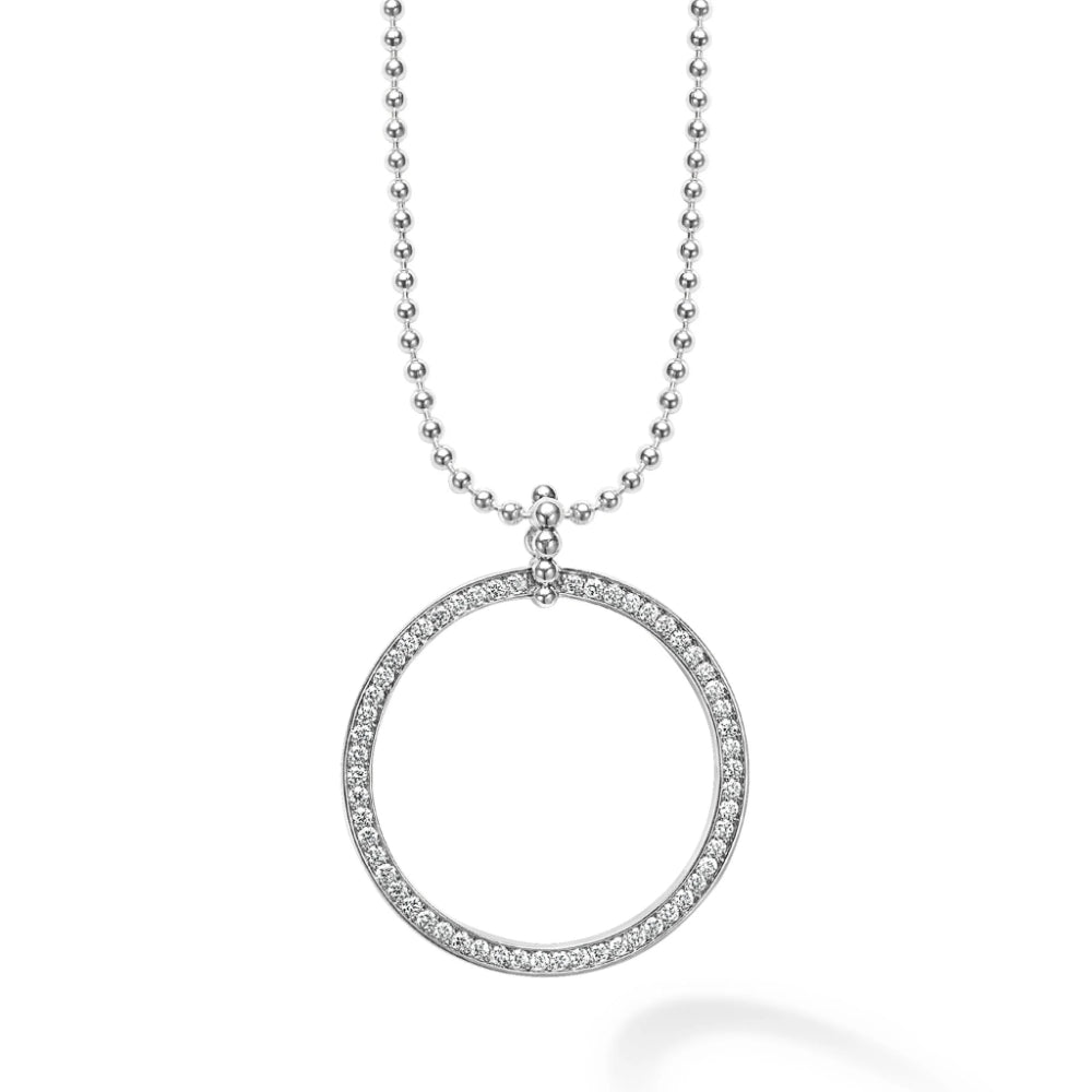 Lagos Large Diamond Circle Pendant Necklace