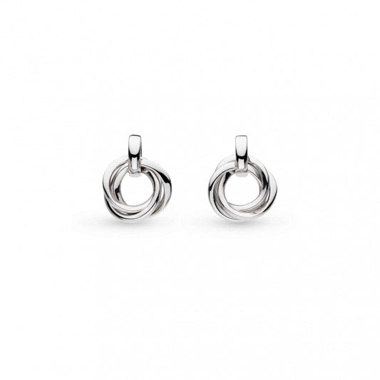 Kit Heath Sterling Silver Bevel Trilogy Drop Earrings