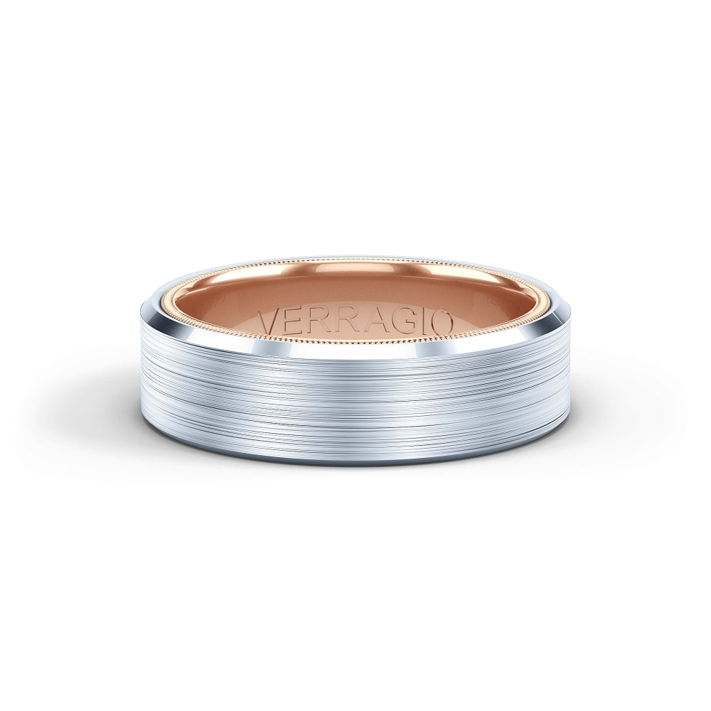 Verragio Men's 14k 7mm Two-Tone Matte Finish Wedding Band