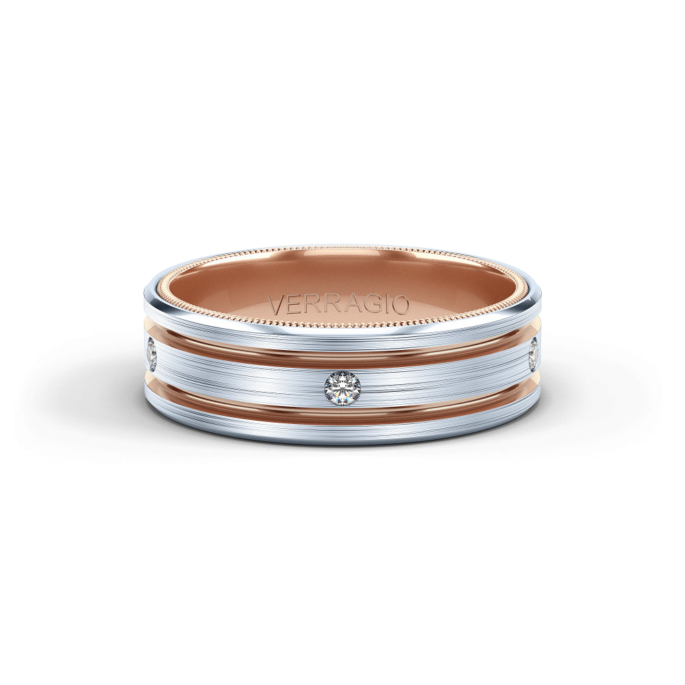 Verragio Men's 14k 7mm Wedding Band with Diamonds