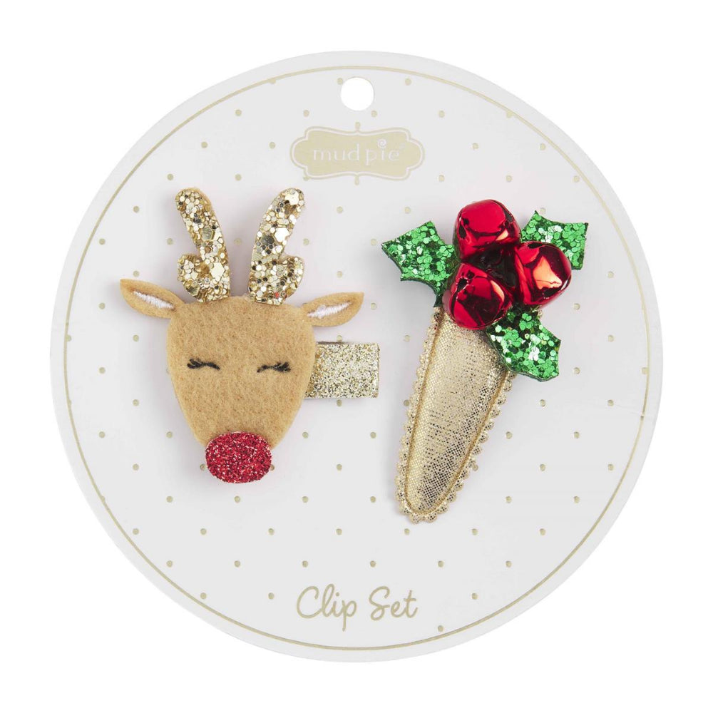 Mud Pie Assorted Christmas Hair Clip Sets