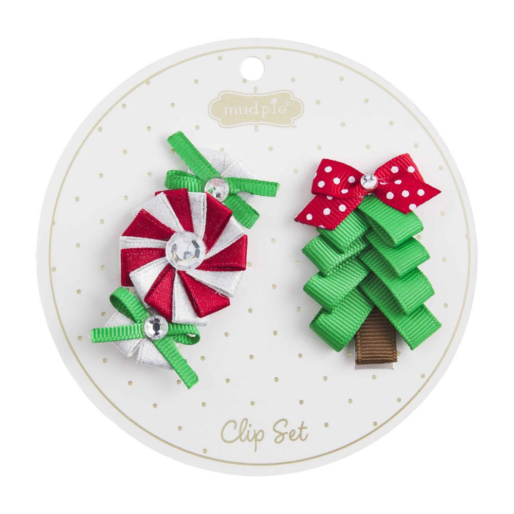 Mud Pie Assorted Christmas Hair Clip Sets