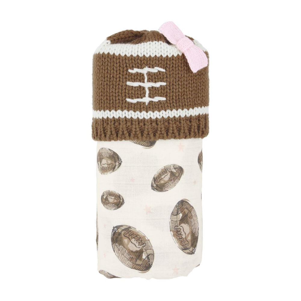 Mud Pie Football Swaddle & Hat Sets