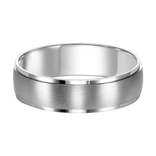 Men's 5mm Platinum Carved Brush Center Wedding Band
