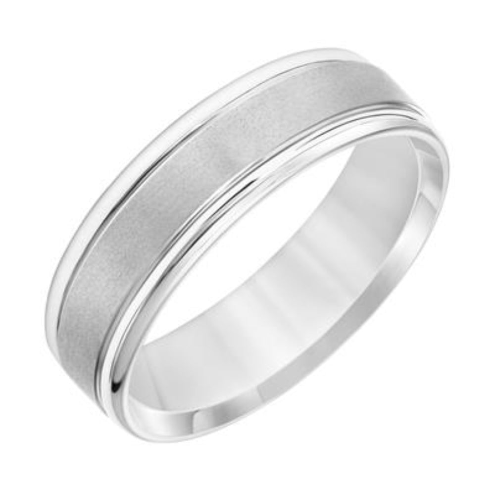 Men's 6.5mm Platinum Brush Finish Wedding Band