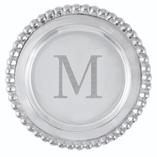 Mariposa Beaded Initial Wine Plate