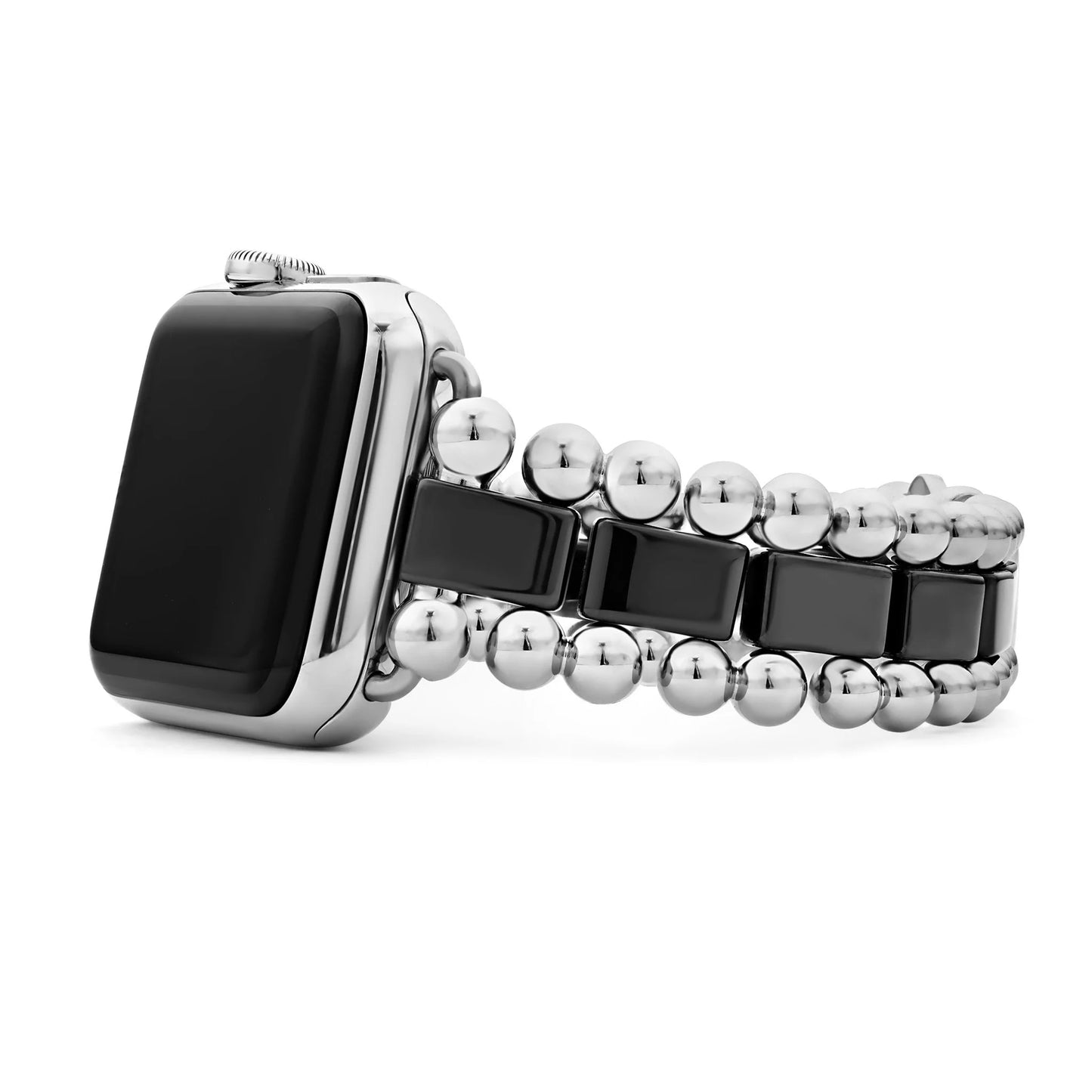 Lagos Smart Caviar Black Ceramic and Stainless Steel Watch Bracelet, 38-45mm
