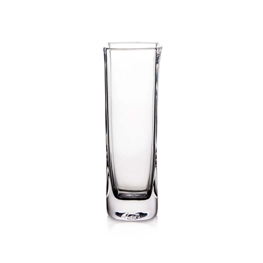 Medium clear glass vase on a white background