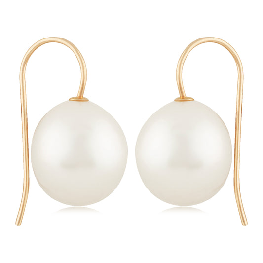 14k Gold Baroque Pearl Drop Earrings