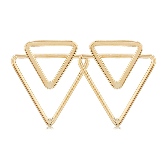 14k Double Triangle Earrings