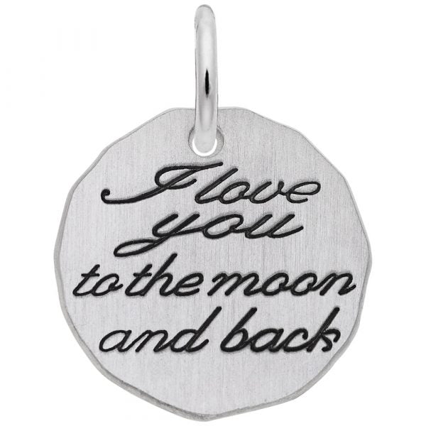 Sterling Silver I Love You To The Moon and Back Charm