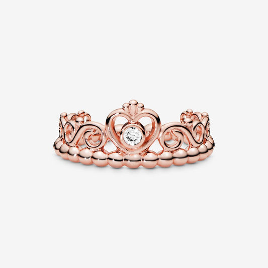 Pandora 14k rose gold-plated Princess Tiara Crown Ring